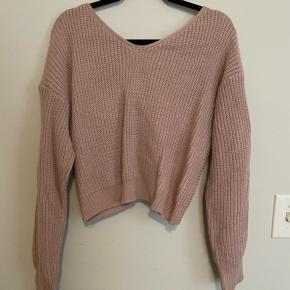 Crop Sweater with partially open back!